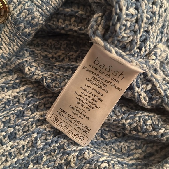 NEW Ba&sh Bash Guspa Cardigan Jacket in  Blue Crochet | size 1 / S - Picture 7 of 12